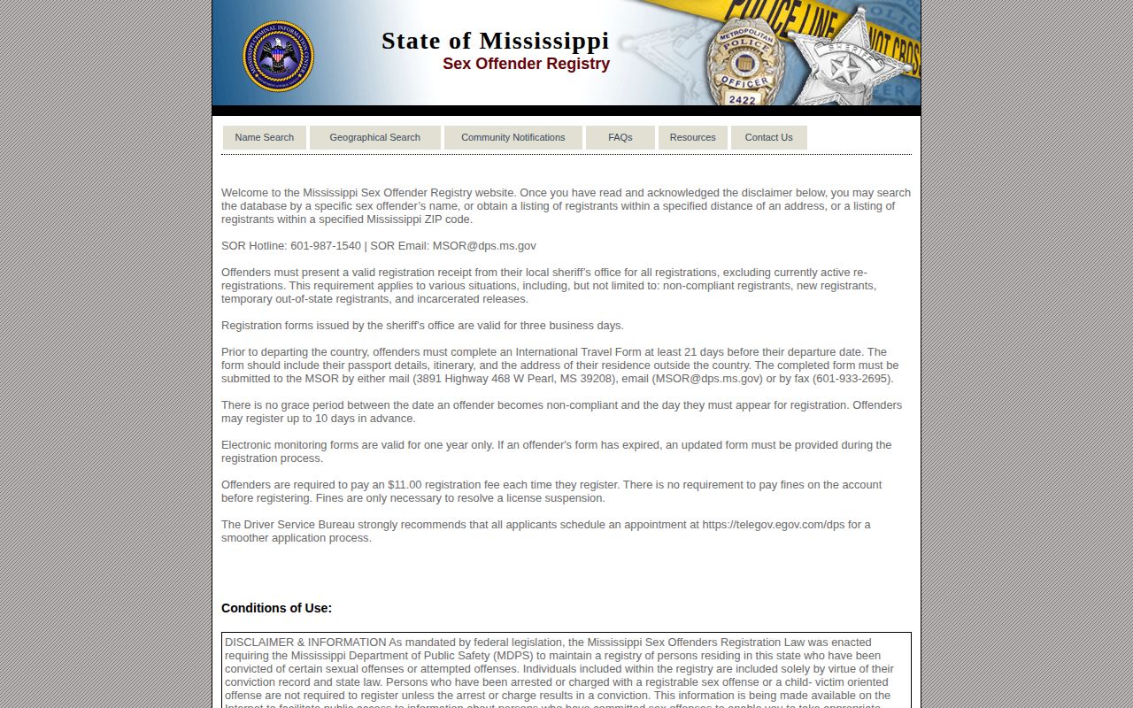 Mississippi registry photo source with limits for Hinds County released mugshots